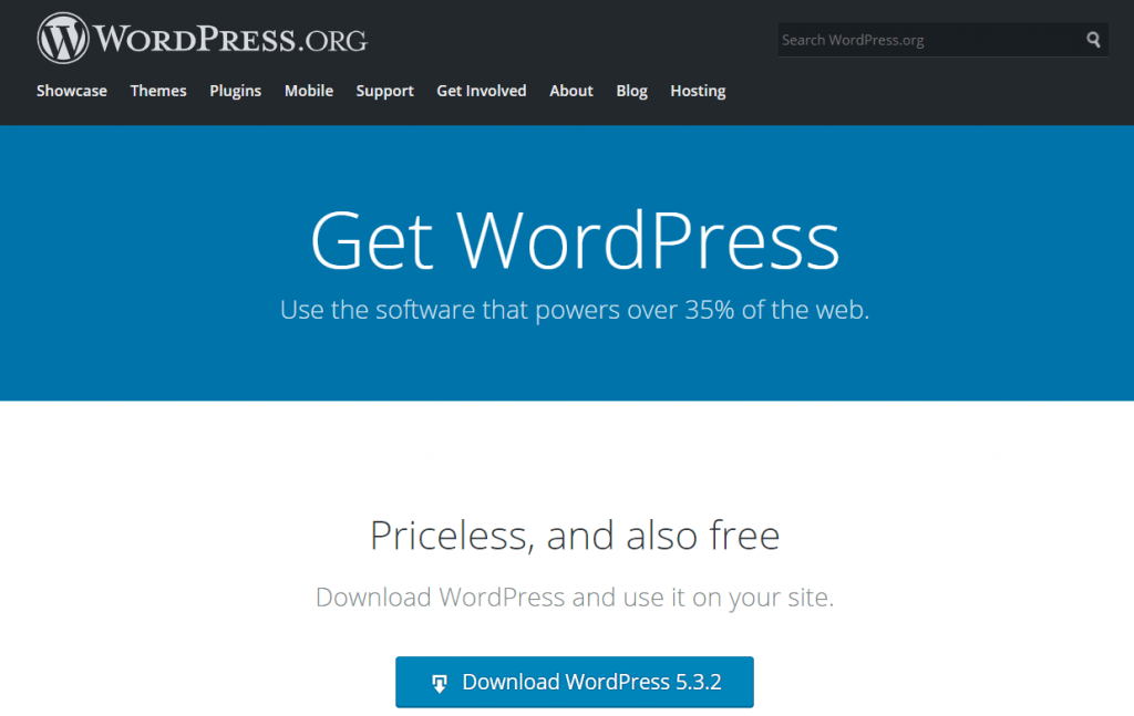 download WordPress to create site using XAMPP