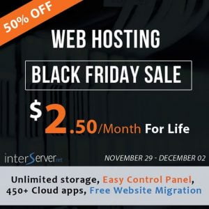 interserver black friday sale 2022 - lifetime hosting at $2.50 for life